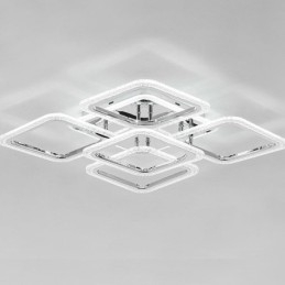 תאורת תקרה מרובעת כרום אקריליק שטוחה 5 נורות