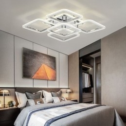 תאורת תקרה מרובעת כרום אקריליק שטוחה 5 נורות