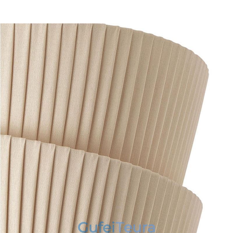 Wabi Sabi Flush Mount French Cream Style מנורת תקרה אהיל בד זוגי שכבה