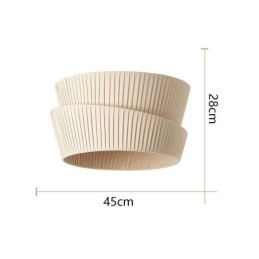 Wabi Sabi Flush Mount French Cream Style מנורת תקרה אהיל בד זוגי שכבה