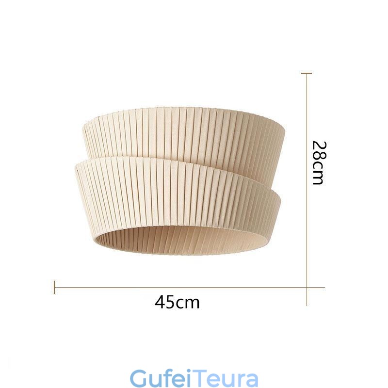 Wabi Sabi Flush Mount French Cream Style מנורת תקרה אהיל בד זוגי שכבה