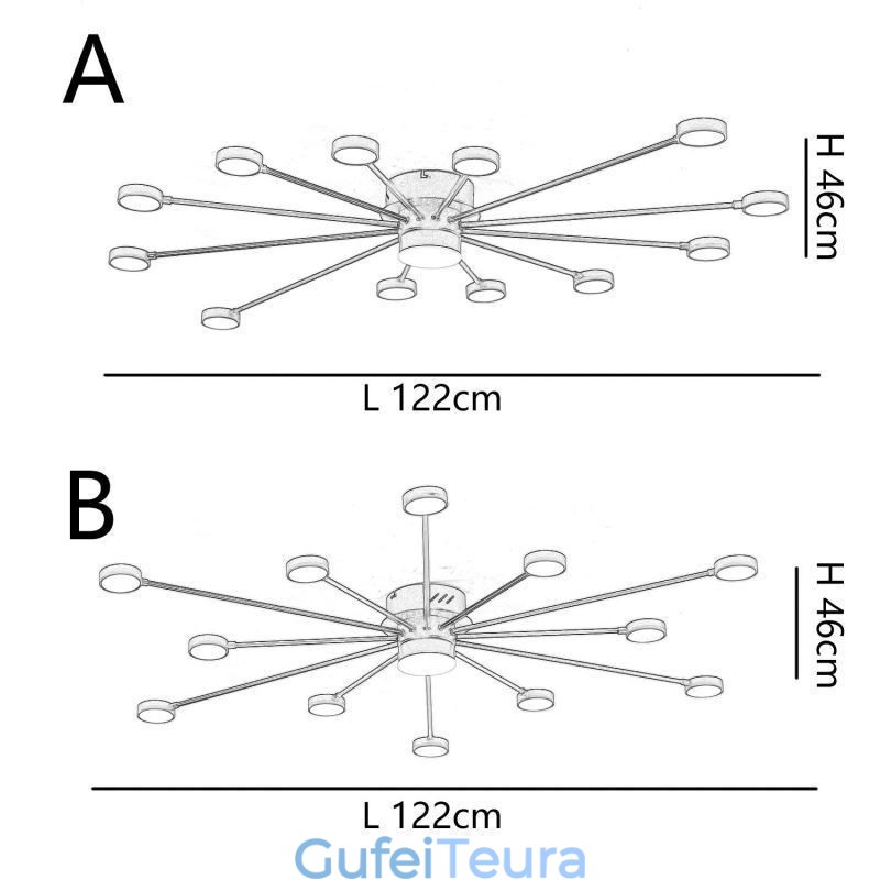 גוון תאורה אקרילי מסוג תקרה מודרני מינימליסטי מסוג Flush Mount