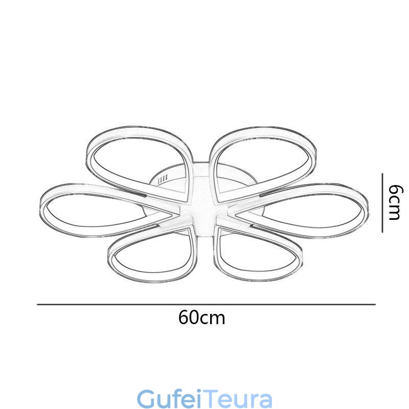 תאורת תקרת תלתן מינימליסטית מסוג Flush Mount