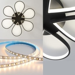 תאורת תקרת תלתן מינימליסטית מסוג Flush Mount