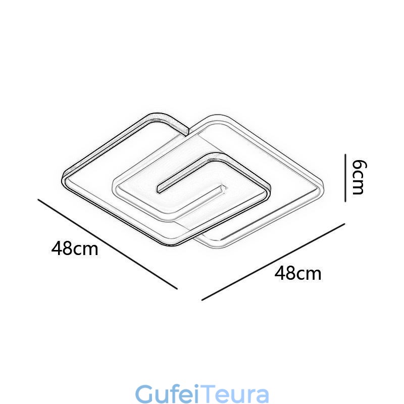 תאורת תקרה מרובעת אקרילית פלאש הר