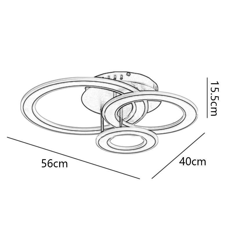 תאורת תקרה עגולה אקרילית משולשת