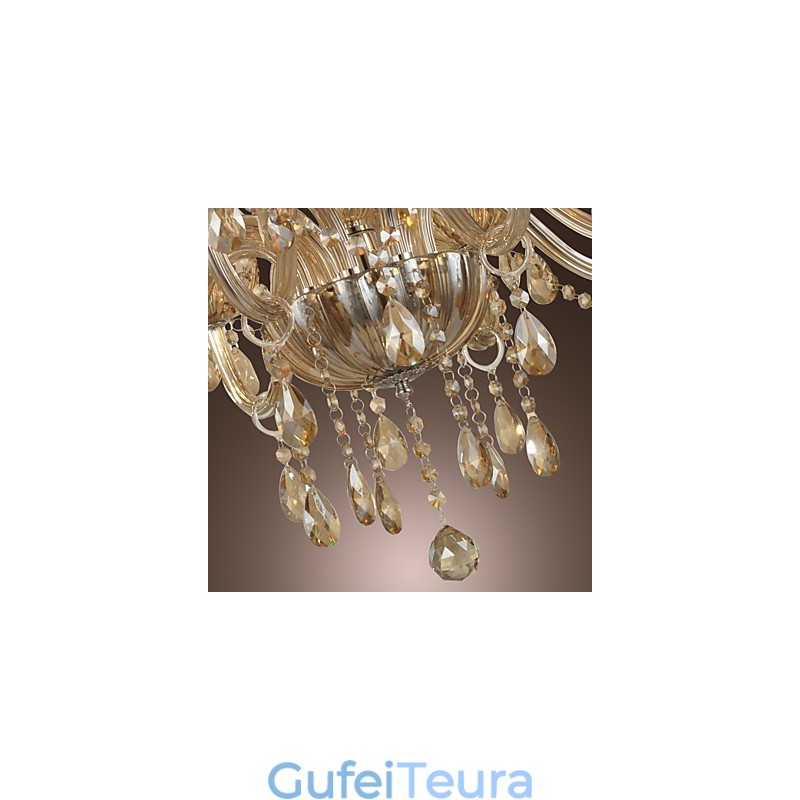 נברשת קריסטל יוקרה מודרנית 2 שכבות מגורים 12 אורות