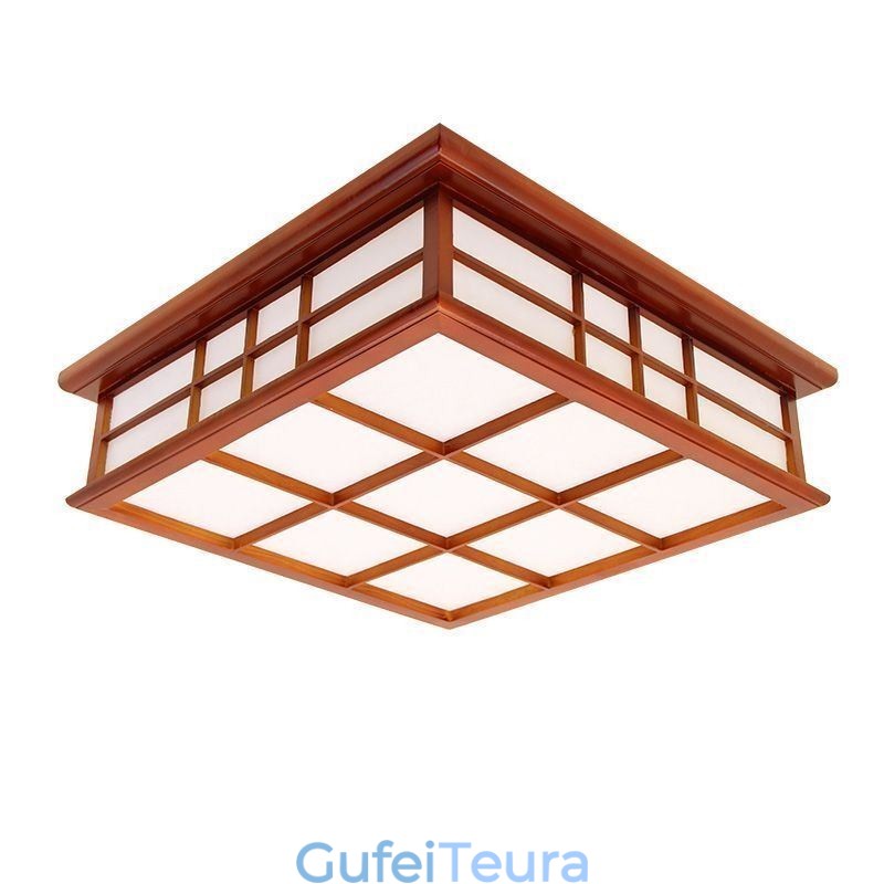 תאורת תקרה בסגנון רטרו מעץ לשטוף