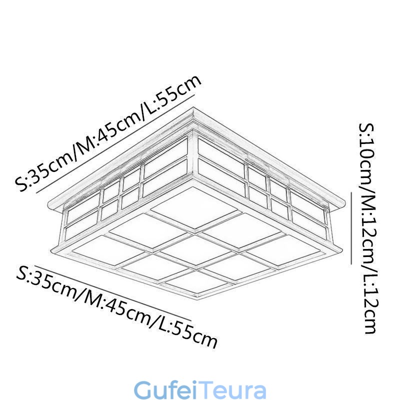 תאורת תקרה בסגנון רטרו מעץ לשטוף