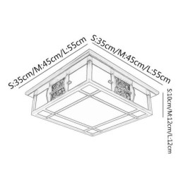 תאורת תקרה מרובעת מעץ רטרו