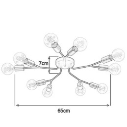 גוף תאורה מודרני תקרה נברשת וינטג' שחורה