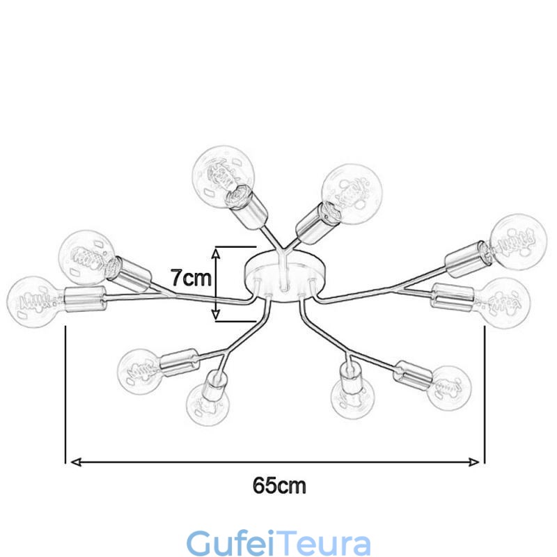 גוף תאורה מודרני תקרה נברשת וינטג' שחורה