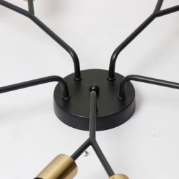 גוף תאורה מודרני תקרה נברשת וינטג' שחורה