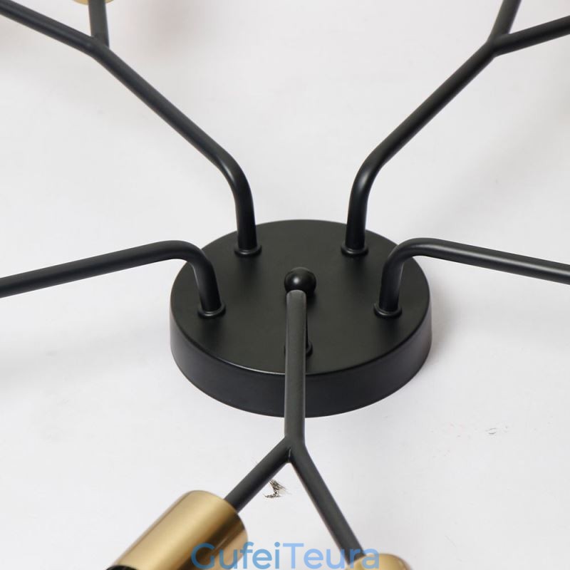 גוף תאורה מודרני תקרה נברשת וינטג' שחורה