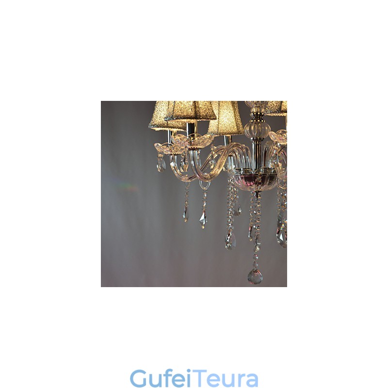 נברשת יוקרה מודרנית 6 אורות בעיטור קריסטל