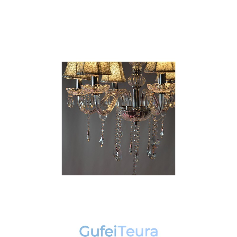 נברשת יוקרה מודרנית 6 אורות בעיטור קריסטל