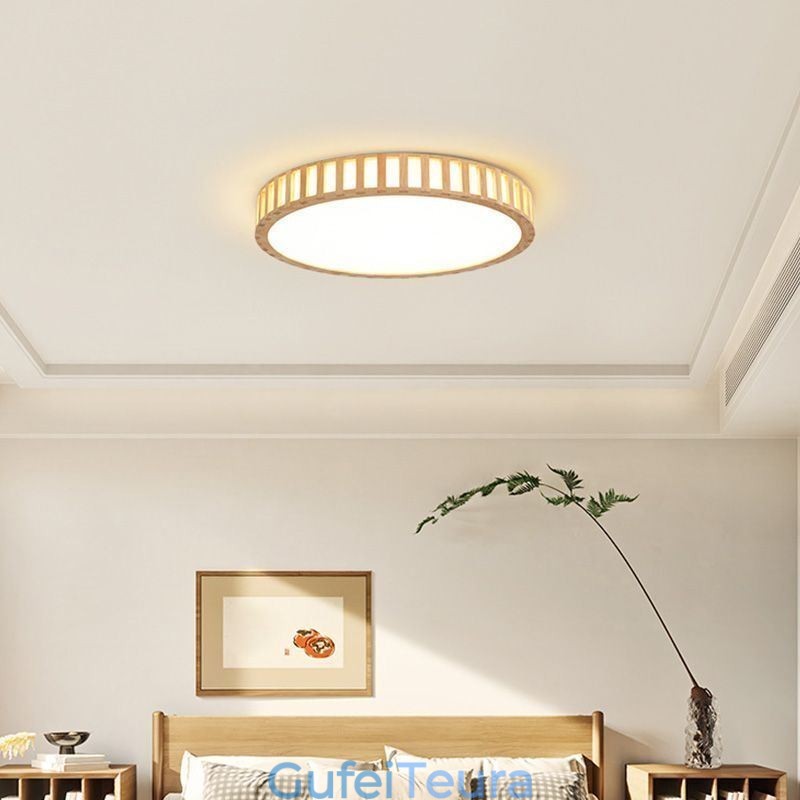 מנורה יפנית תאורת תקרת עץ