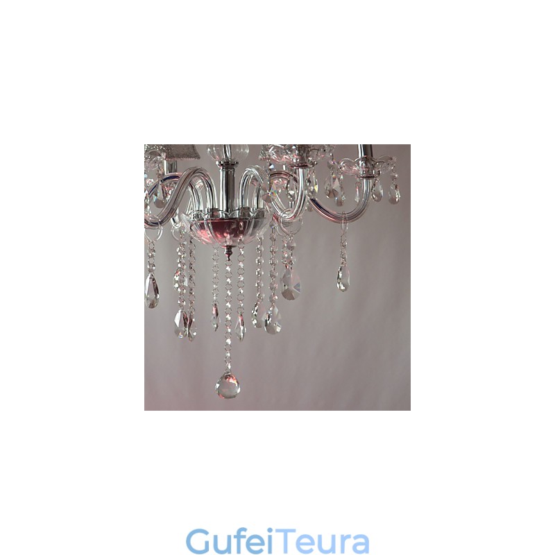 נברשת יוקרה מודרנית 6 אורות בעיטור קריסטל