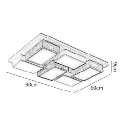 מנורת תקרת אקריליק מודרנית מעץ גיאומטרי