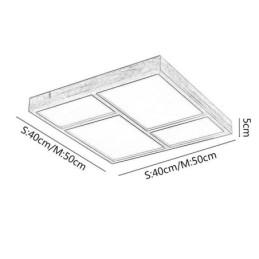 מנורת תקרת עץ אקריליק יפני אור גיאומטרי