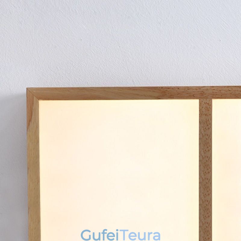 מנורת תקרת עץ אקריליק יפני אור גיאומטרי