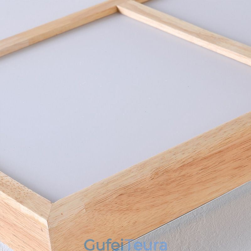 מנורת תקרת עץ אקריליק יפני אור גיאומטרי