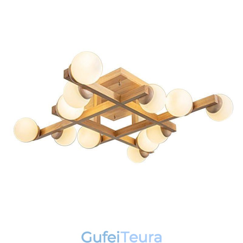 מנורת תקרה מולקולרית מעץ יפני