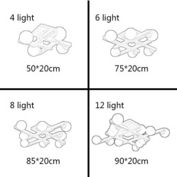 מנורת תקרה מולקולרית מעץ יפני