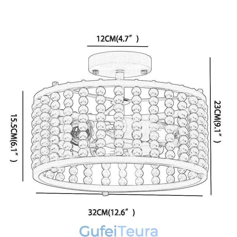 3 תאורת תקרת אור עץ חרוז תקרת מבואת מבואת Lampway