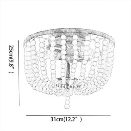 חווה עץ חרוזים פלאש הר Celling Light 3 גוף תאורה