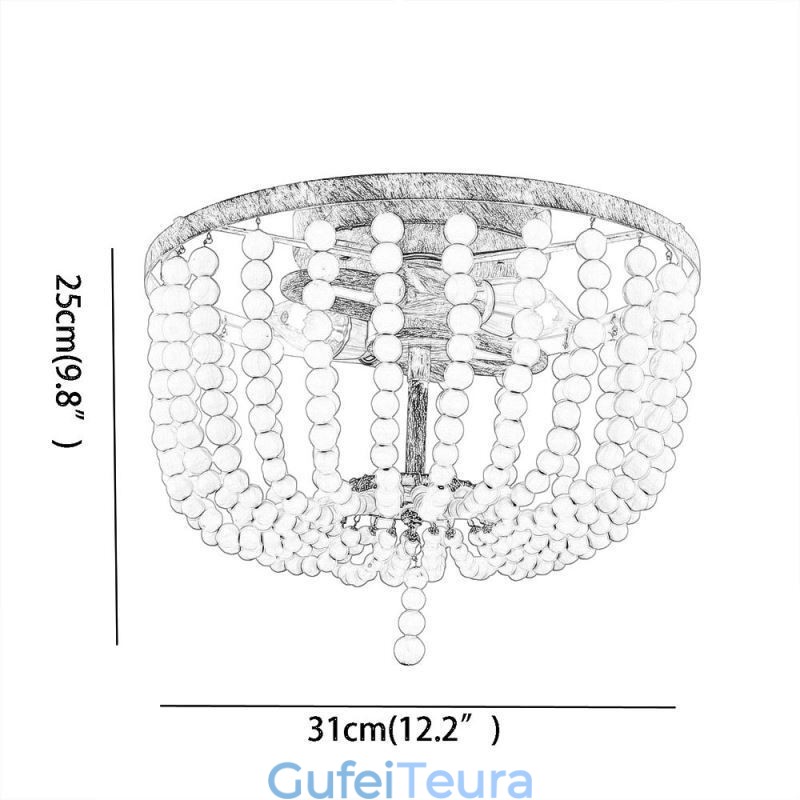 חווה עץ חרוזים פלאש הר Celling Light 3 גוף תאורה
