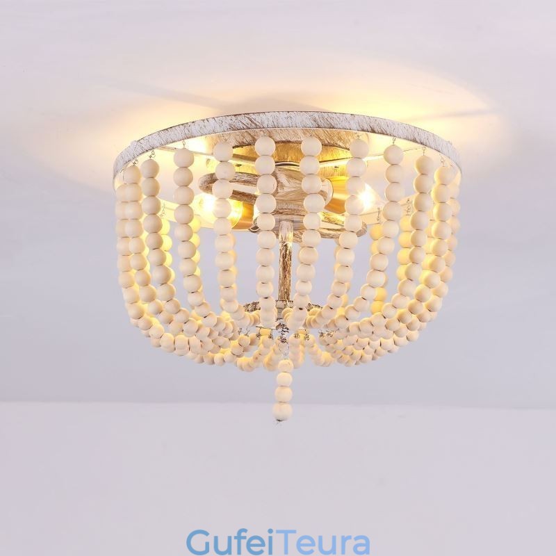 חווה עץ חרוזים פלאש הר Celling Light 3 גוף תאורה