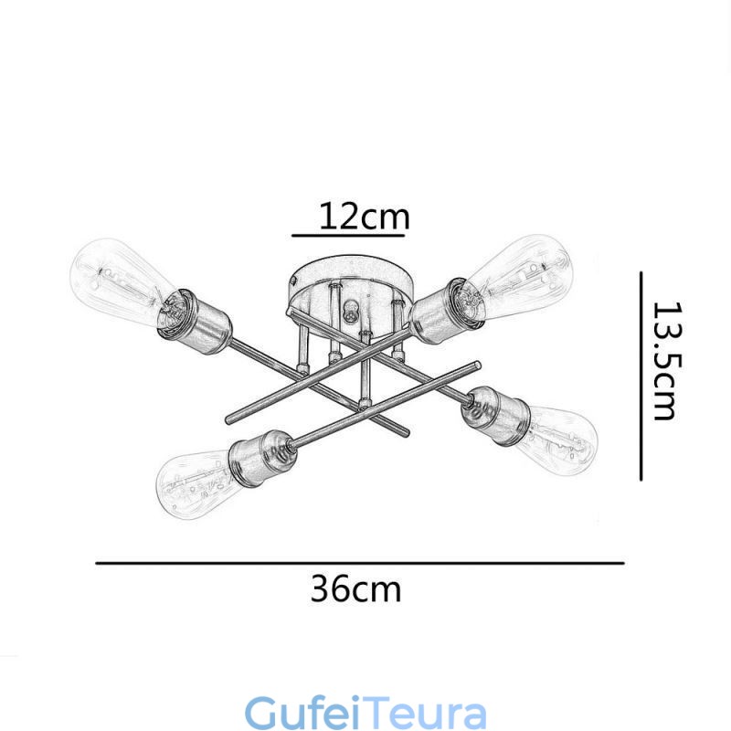 גוף תאורה תקרה סומק 4 שקע אור