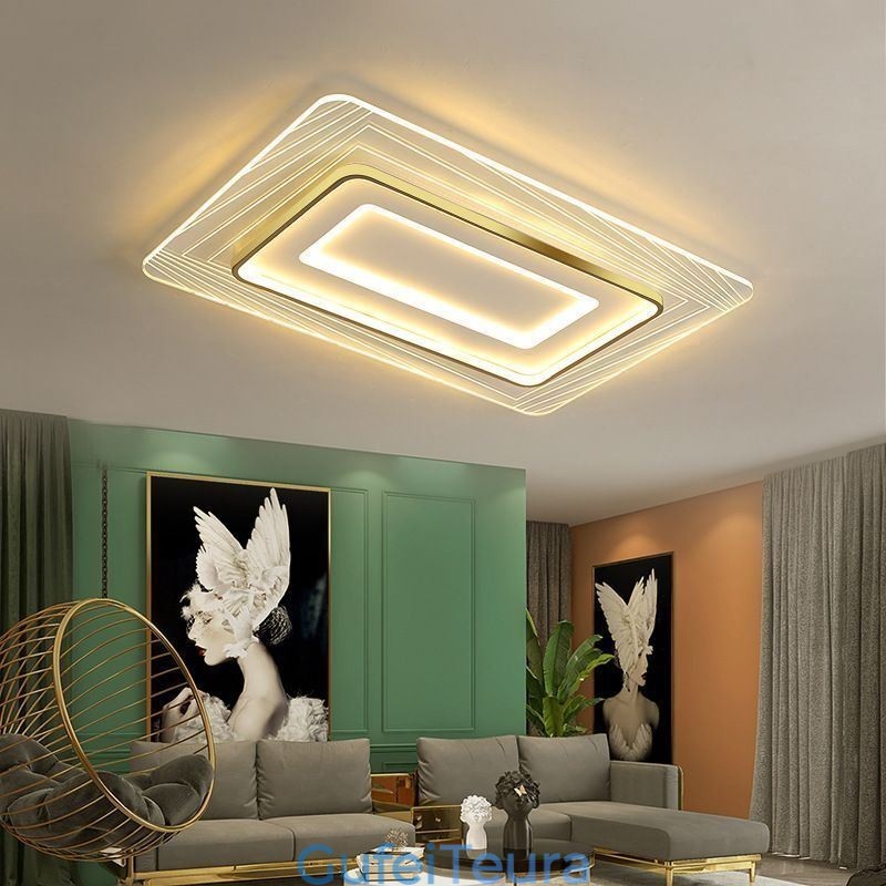 מנורת תקרה מינימליסטית אקרילית דקה במיוחד מלבנית