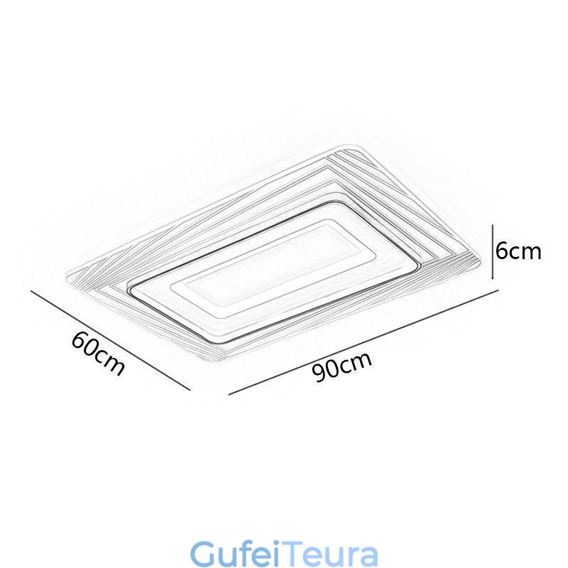 מנורת תקרה מינימליסטית אקרילית דקה במיוחד מלבנית