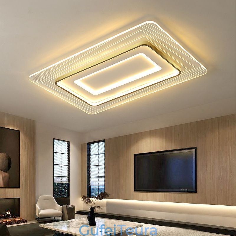 מנורת תקרה מינימליסטית אקרילית דקה במיוחד מלבנית