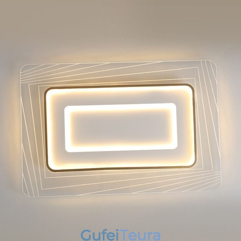 מנורת תקרה מינימליסטית אקרילית דקה במיוחד מלבנית