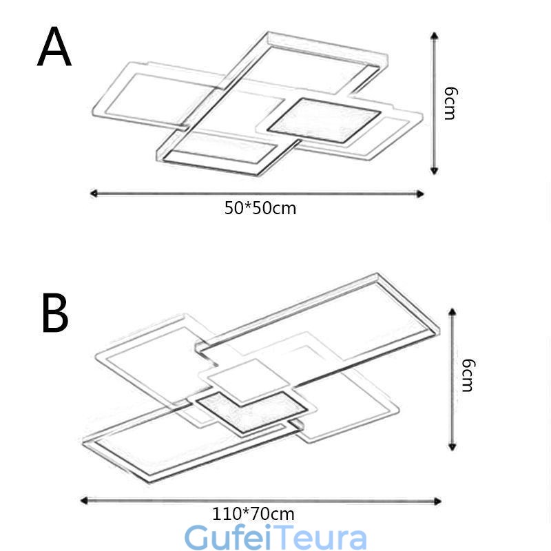 מנורת תקרה מודרנית מרובעת אקריליק מתקן אורות תקרה