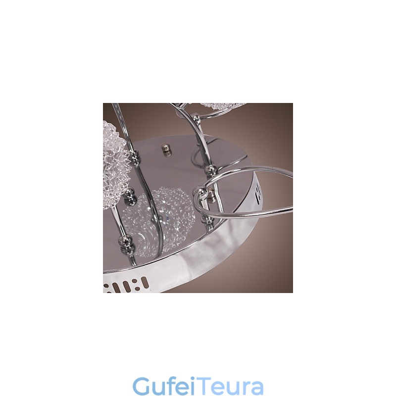 G4 12 light Iron Flush Mount Light עם הצללי אלומיניום