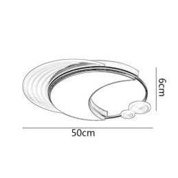 תאורת תקרה ניתנת לעמעום גופי תאורה מודרניים עם התקנה שטוחה בצורת ירח 36W
