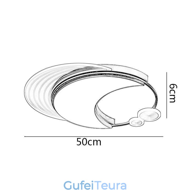 תאורת תקרה ניתנת לעמעום גופי תאורה מודרניים עם התקנה שטוחה בצורת ירח 36W