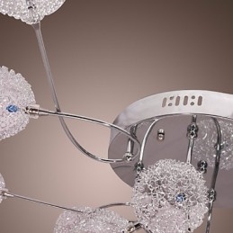 G4 12 light Iron Flush Mount Light עם הצללי אלומיניום