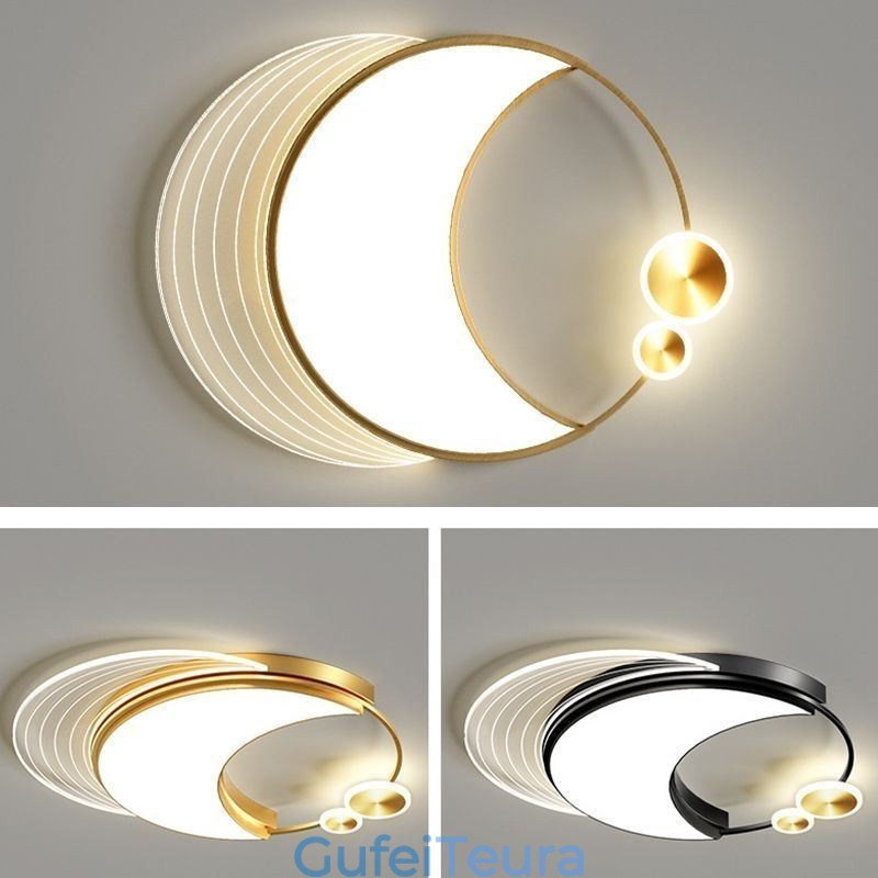 תאורת תקרה ניתנת לעמעום גופי תאורה מודרניים עם התקנה שטוחה בצורת ירח 36W