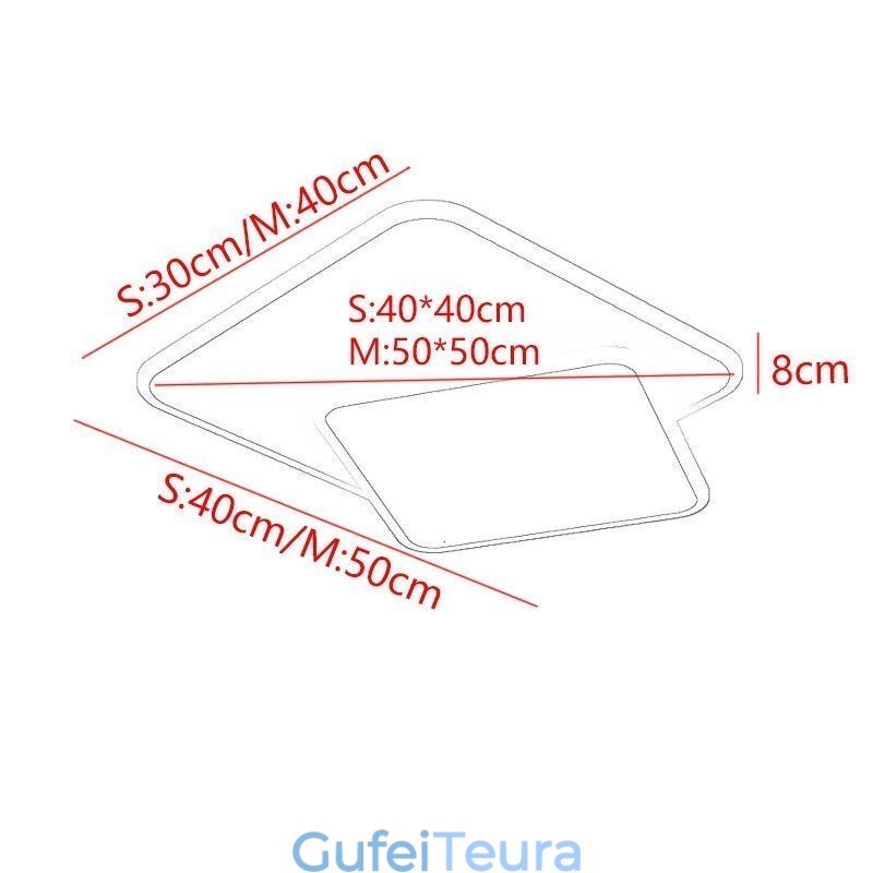 תאורת תקרה מרובעת כפולה