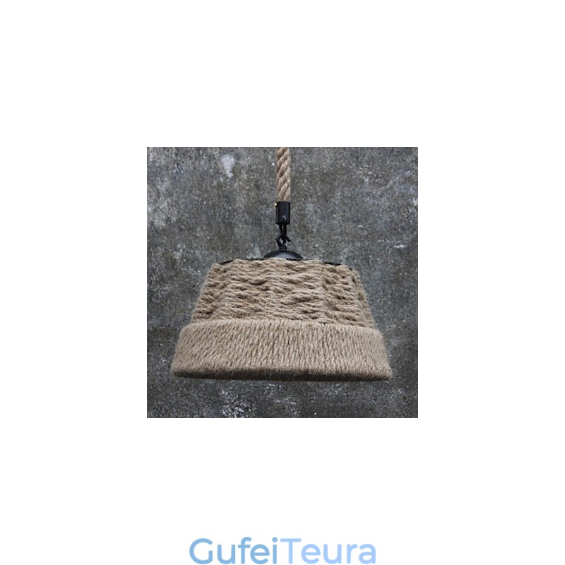 מנורת נברשת מחוז קנבוס בעבודת יד רטרו בסגנון כפרי תעשייתי