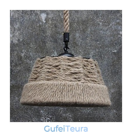 מנורת נברשת מחוז קנבוס בעבודת יד רטרו בסגנון כפרי תעשייתי