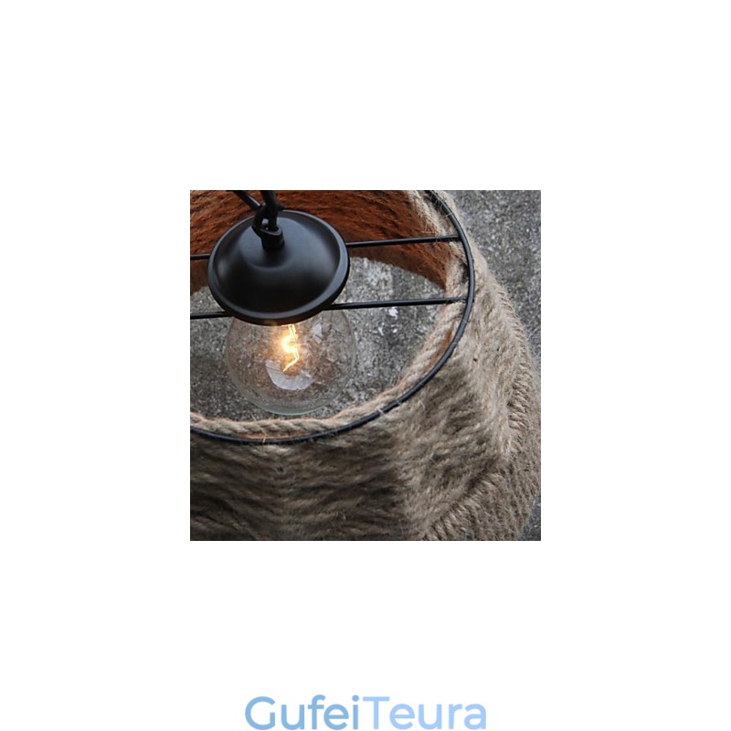 מנורת נברשת מחוז קנבוס בעבודת יד רטרו בסגנון כפרי תעשייתי