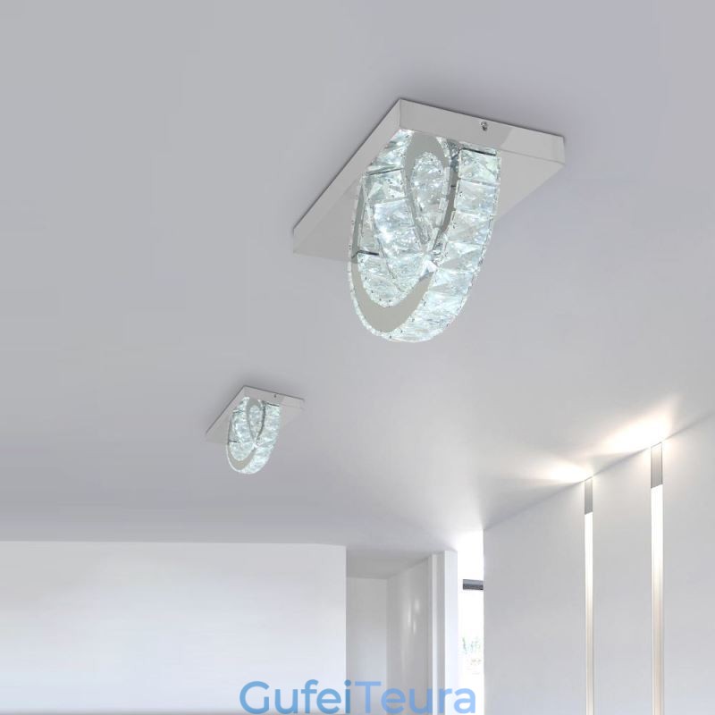 אור תקרה קריסטל חצי טבעת סומק