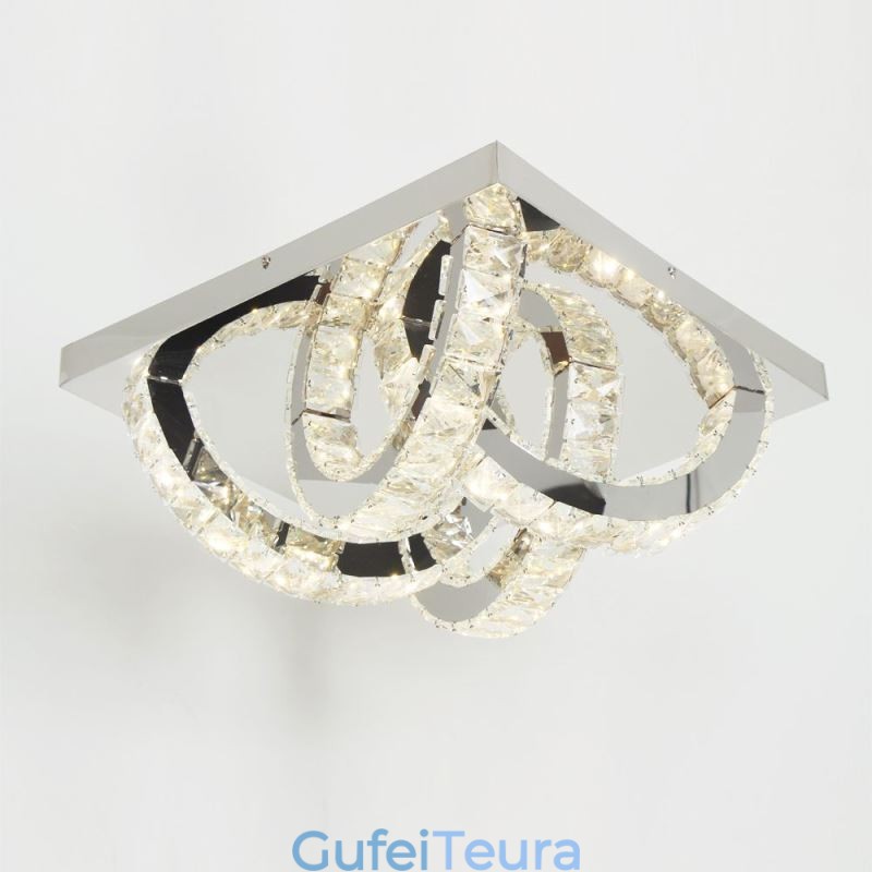 אור תקרה קריסטל חצי טבעת סומק