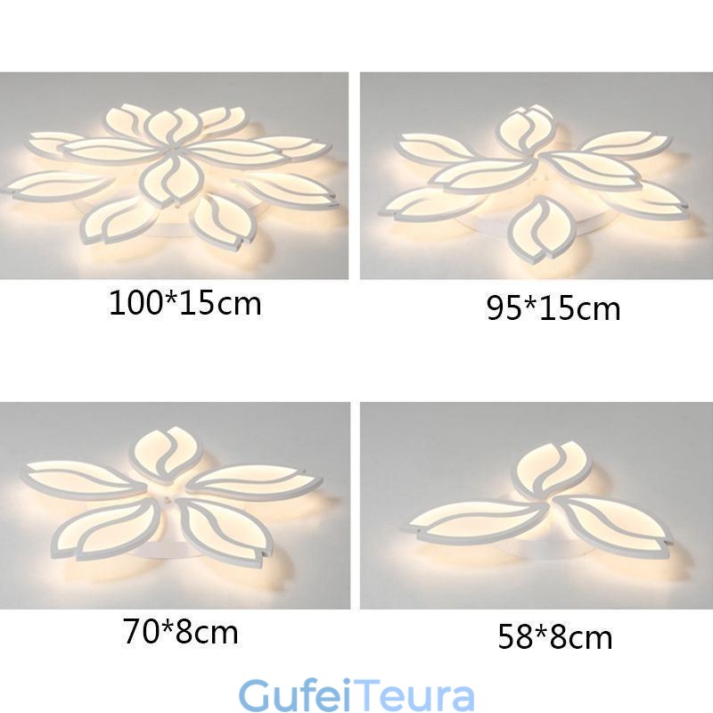 אור תקרה אקרילי פרח סומק